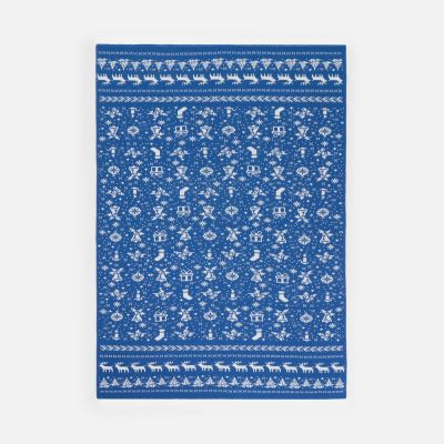 Плед Holidale, синий с молочным-3