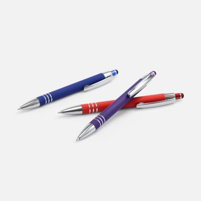 Ручка шариковая Sansen Soft Touch со стилусом, синяя-5
