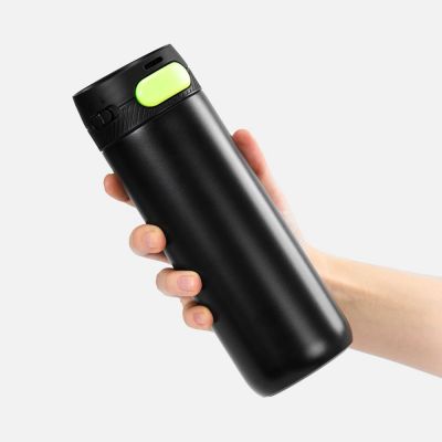 Термостакан X1 с цветной кнопкой, черный с желтым-3