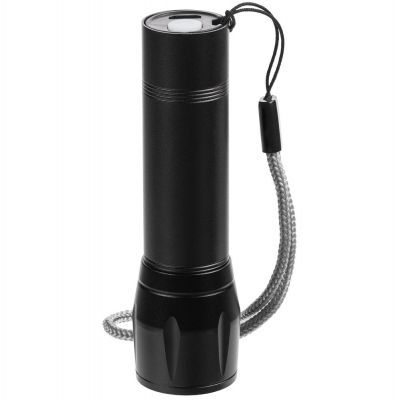 Фонарик аккумуляторный с фокусировкой луча Kirk, черный-2