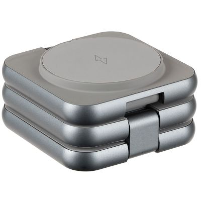 Складная станция беспроводной зарядки Terza, серебристая-1