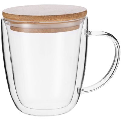 Кружка с двойными стенками Kupla с бамбуковой крышкой-1