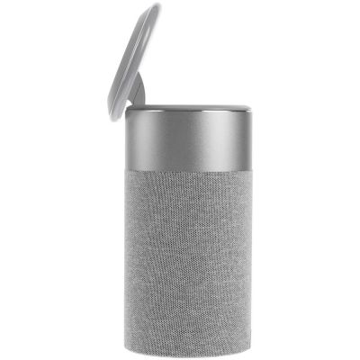 Колонка c беспроводной зарядкой и подсветкой Charge House, серая-5