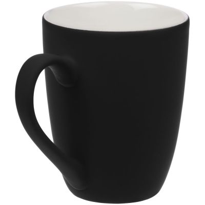 Кружка Good Morning с покрытием софт-тач, ver.2, черная-1