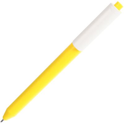 Ручка шариковая Pigra P03 Mat, желтая с белым-1