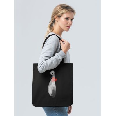 Холщовая сумка Ghost of Love, черная-5