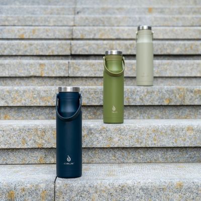 Термобутылка Tateyama, серо-бежевая-12