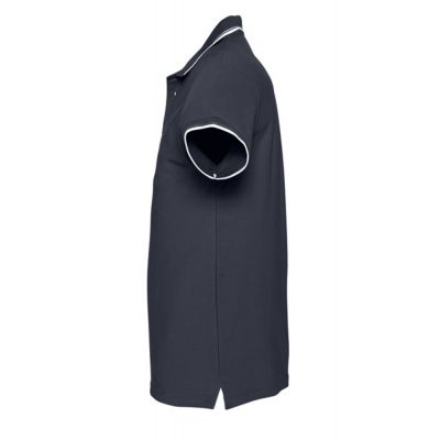 Рубашка поло мужская с контрастной отделкой Practice 270, темно-синий/белый-2