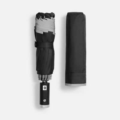 Зонт обратного сложения Norsken с фонариком, черный-4