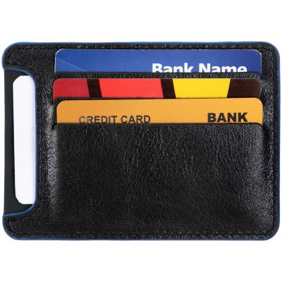 Чехол для карточек Arrival, черный с синим-4