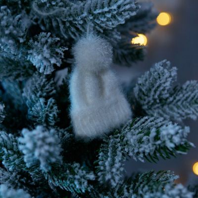 Подвеска на елку «Вьюжка», шапочка, белая-2