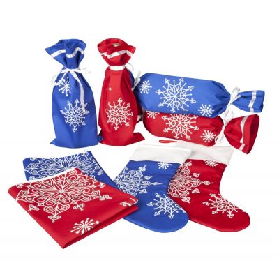 Чехол для шампанского «Снежинки», красный-1