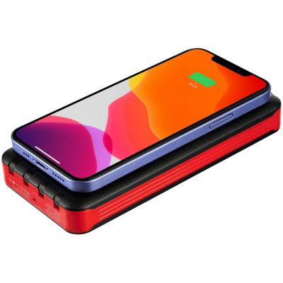 Аккумулятор с беспроводной зарядкой Holiday Maker Wireless, 10000 мАч, красный-3