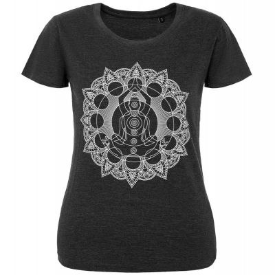 Футболка женская Chakraday, черный меланж-0