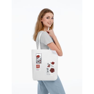 Холщовая сумка с термонаклейками «Кодекс самурая», молочно-белая-2