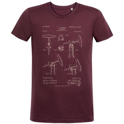 Футболка приталенная Old Patents. Corkscrew, бордовый меланж-1