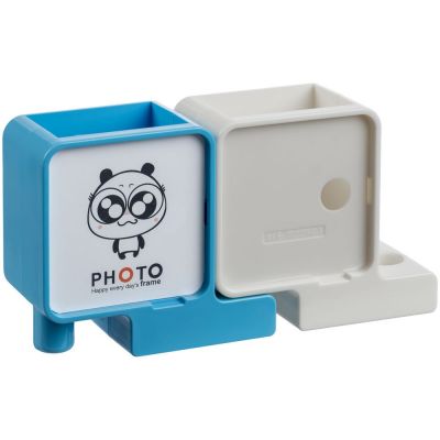 Органайзер с фоторамкой Officelover, белый с голубым-0