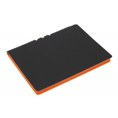 Ежедневник Flexpen Soft Touch, недатированный, черный с оранжевым-1