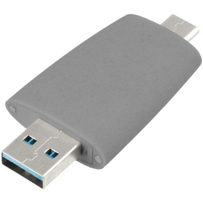 Флешка Pebble Type-C, USB 3.0, серая, 16 Гб-1