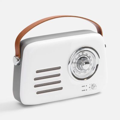 Bluetooth-колонка с радио Retronica, белая-1
