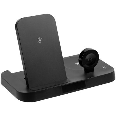 Зарядная станция с часами Clock Nest, черная-3