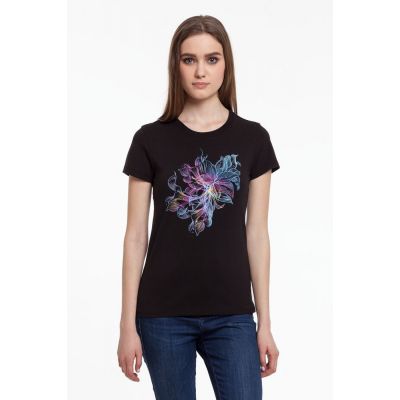 Футболка женская Vibrance, черная-0