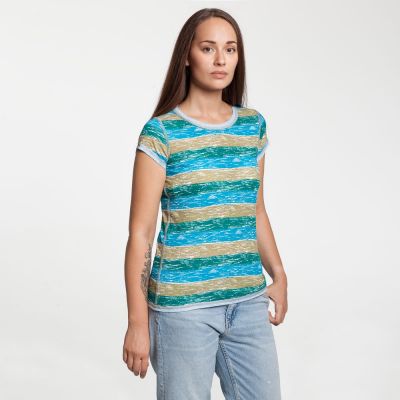 Футболка женская Rayet Lady двусторонняя, голубая с зеленым-8