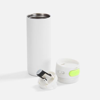 Термостакан X1 с цветной кнопкой, белый с желтым-1