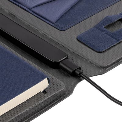 Органайзер с блокнотом и аккумулятором Oiro, синий-11