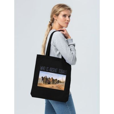 Холщовая сумка Who Is Absent Today, черная-3