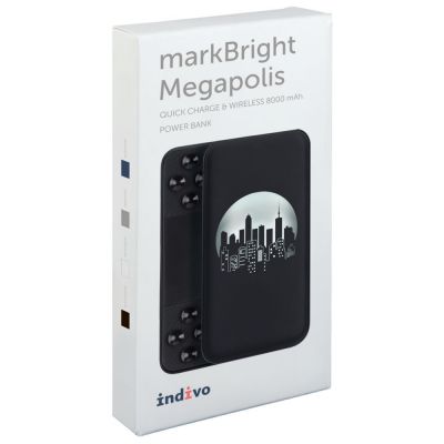 Аккумулятор с беспроводной зарядкой markBright Megapolis, 8000 мАч, синий-4
