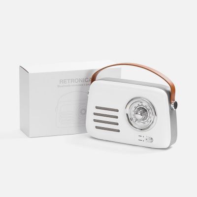 Bluetooth-колонка с радио Retronica, белая-5