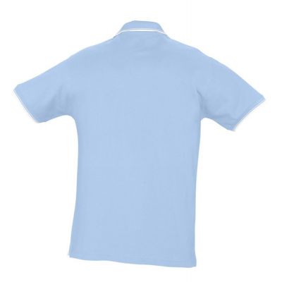 Рубашка поло мужская с контрастной отделкой Practice 270, голубой/белый-1