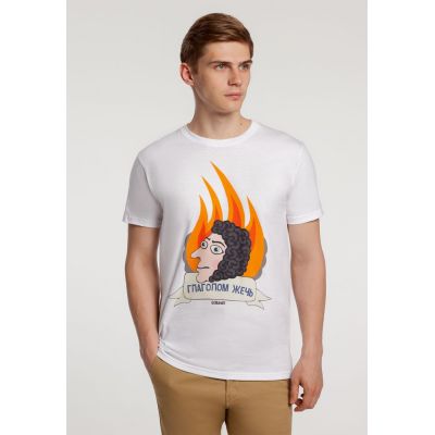 Футболка «Глаголом жечь», белая-0
