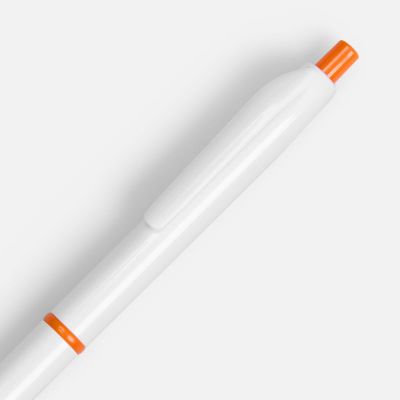 Ручка шариковая Bright Pop, белая с оранжевым-2