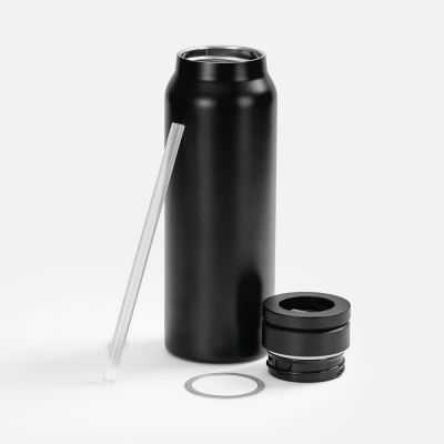 Термобутылка Magnus с магнитным держателем для телефона, черная-2