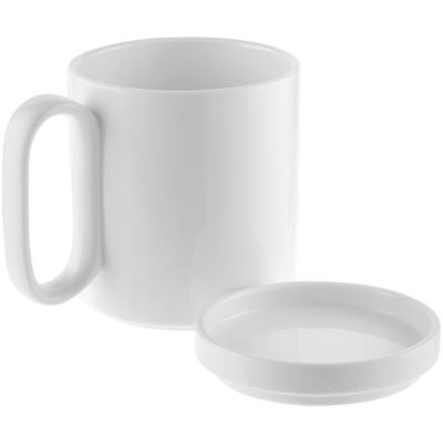 Кружка с подогревом и беспроводной зарядкой dualBase, белая-5