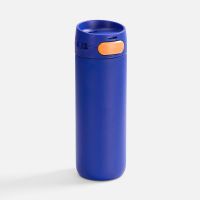 Термостакан X1 с цветной кнопкой, синий с оранжевым