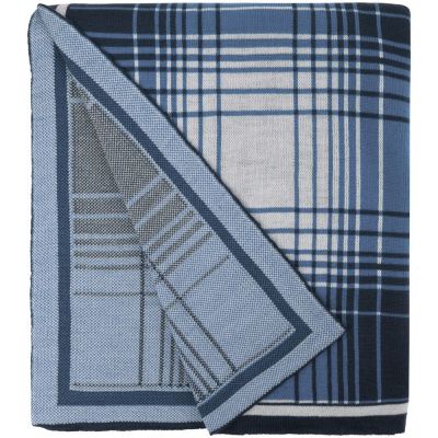 Плед Duotone, синий с белым-0