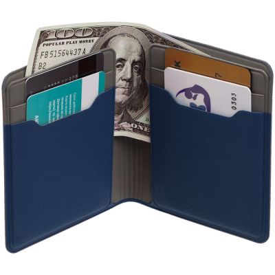 Картхолдер с отделением для купюр Dual, синий-3
