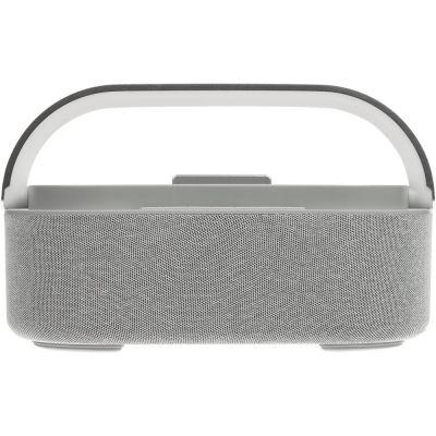 Колонка с часами и беспроводной зарядкой Veske, серая-2