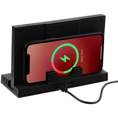 Зарядная станция с часами и подсветкой multiEnergy, черная-1