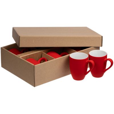 Набор из 6 кружек Best Morning c покрытием софт-тач, ярко-красный-1