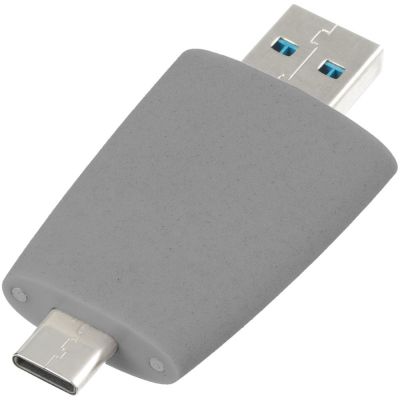 Флешка Pebble Type-C, USB 3.0, серая, 16 Гб-3