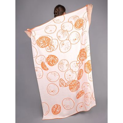 Плед Citrion, оранжево-белый-1