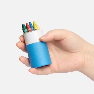 Набор цветных карандашей с мелками Kiddo Tube, голубой с оранжевым-3