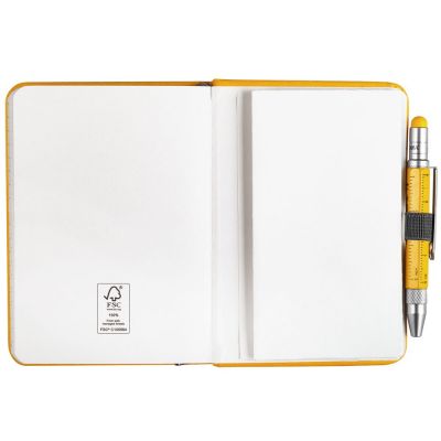 Блокнот Lilipad с ручкой Liliput, желтый-4