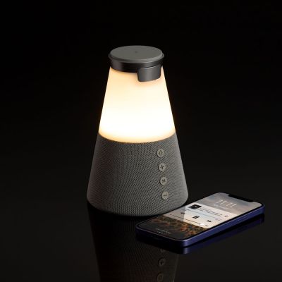Bluetooth-колонка с беспроводной зарядкой и подсветкой Cone Sonance, серая-6