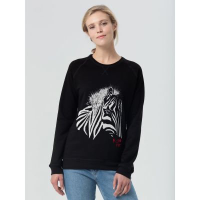 Толстовка женская «Арт-рокстар. Kiss Me», черная-3