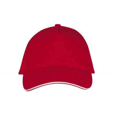 Бейсболка Long Beach, красная с белым-1